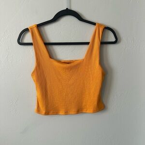 Vibrant Orange Sleeveless Crop Top
